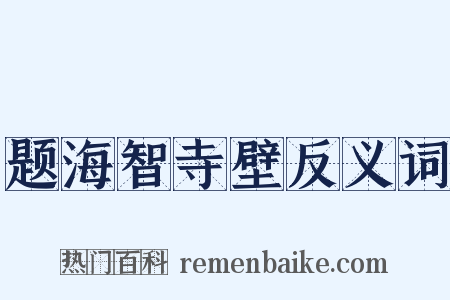 题海智寺壁反义词是什么意思的图片
